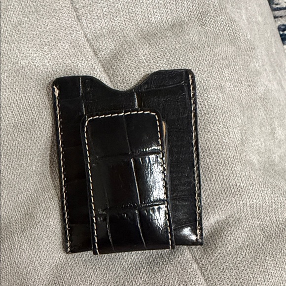 Black Leather Card & cash Holder - Picture 4 of 6